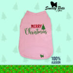 Camisa para perro – merry christmas rosa 2 – ropa y accesorios para perro – Sweety Pets El Salvador