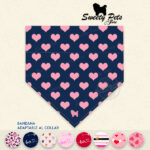 Bandana para perrito o gatitos – Valentine Hearts Collection – Paletitas de Corazon – ropa y accesorios para perro – Sweety Pets El Salvador