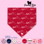 Bandana para perrito o gatitos – Valentine Hearts Collection – Paletitas de Corazon – ropa y accesorios para perro – Sweety Pets El Salvador
