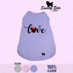 Camisa para perro gato GRIS – Love Silueta MiNNIE – Sweety Pets Ropa y accesorios para Mascotas en El Salvador