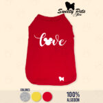 Camisa para perro gato ROJO – Love Silueta Mikey – Sweety Pets Ropa y accesorios para Mascotas en El Salvador