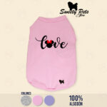 Camisa para perro gato GRIS – Love Silueta MiNNIE – Sweety Pets Ropa y accesorios para Mascotas en El Salvador