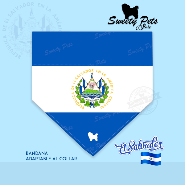 Bandana para perrito o gatitos – Escudo El Salvador – ropa y accesorios para perro el salvador – Sweety Pets