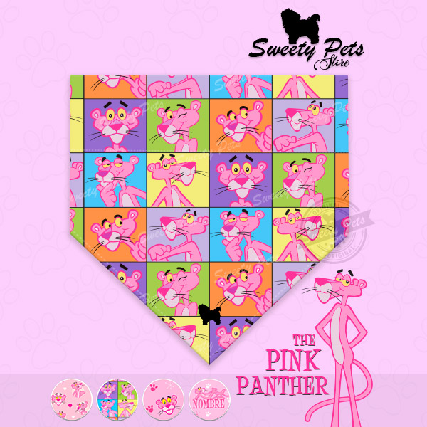 Bandana para perrito o gatitos – PINK PANTHER COLLECTION 01 – ropa y accesorios para perro el salvador – Sweety Pets