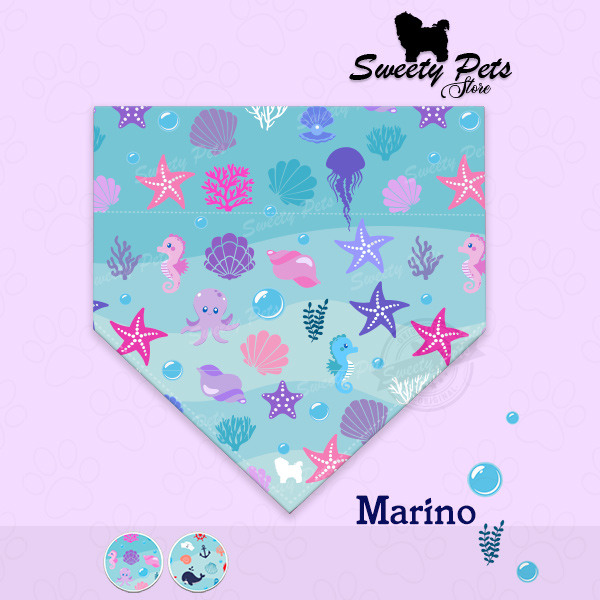 Bandana para perrito o gatitos – diseño Marino – ropa y accesorios para perro el salvador – Sweety Pets