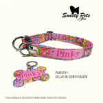 Placas identificacion – placa para perro – tag id – pet id – diseño PANTERA ROSA – HUESO Frente