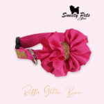 collar – Ruffle Glitter Bow – Rojo – Fucsia – Rosa – Sweety Pets El Salvador – Ropa y accesorios para perro