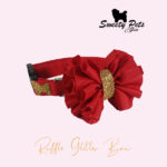 collar – Ruffle Glitter Bow – Rojo – Fucsia – Rosa – Sweety Pets El Salvador – Ropa y accesorios para perro