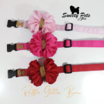 collar – Ruffle Glitter Bow – Rojo – Fucsia – Rosa – Sweety Pets El Salvador – Ropa y accesorios para perro