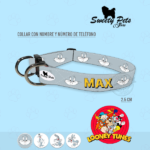 Collares para perros con nombre – LOONEY TUNES BUGS BUNNY 01 – ropa y accesorios para perro el salvador – Sweety Pets Store