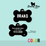 Placas id identificacion para perro – Color Negro – Ropa y Accerosios para mascotas – Sweety Pets El Salvador