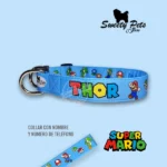 Collar identificacion para perro Diseño MARIO1 – ropa y accesorios para mascotas El Salvador – Sweety Pets Store