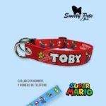 Collar identificacion para perro Diseño MARIO1 – ropa y accesorios para mascotas El Salvador – Sweety Pets Store