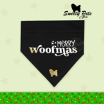 Bandana para perro y gato – merry woofmas – negro – ropa y accesorios para perro – Sweety Pets El Salvador
