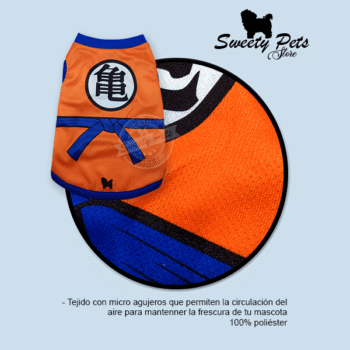 Camiseta para Perro y Gatos 🐶/🐱 – Diseño de Dragón Ball Z – Goku