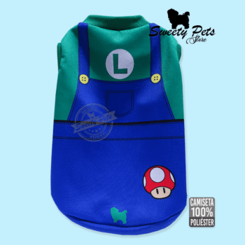 camisa para perros Mario Bros Luigi