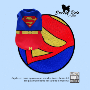 Camiseta para Perro y Gatos 🐶/🐱 – Diseño de Super Man