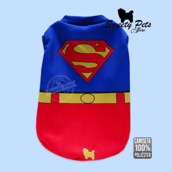 Camiseta para Perro y Gatos 🐶/🐱 – Diseño de Super Man 🔻