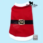 Camisa para Mascotas – Camiseta para perrito Santa con hebilla dorada — Ropa para perros y gatos en El Salvador