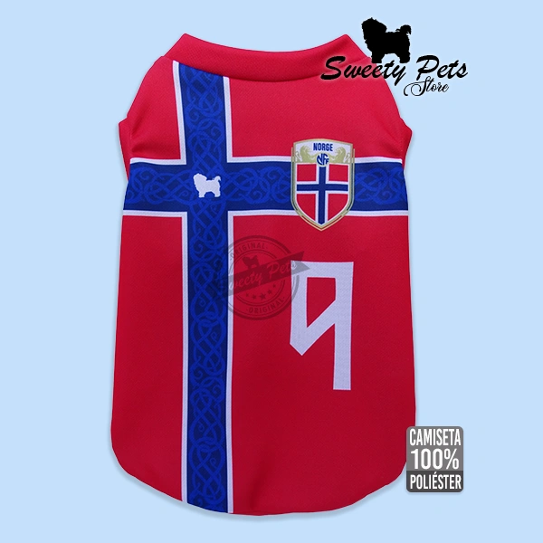 Camisa para Mascotas _Camiseta Noruega 2026 1 - Ropa para perros y gatos en El Salvador
