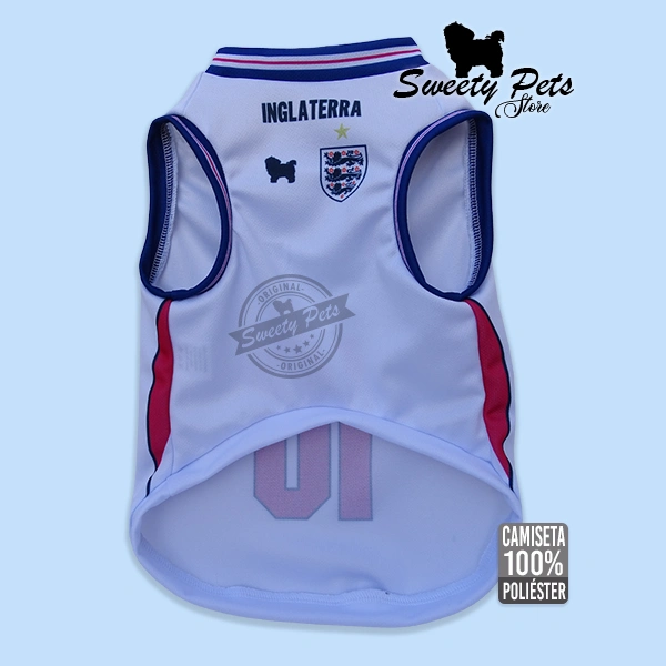 Camisa para Mascotas _Camiseta inglaterra 2026 2 - Ropa para perros y gatos en El Salvador